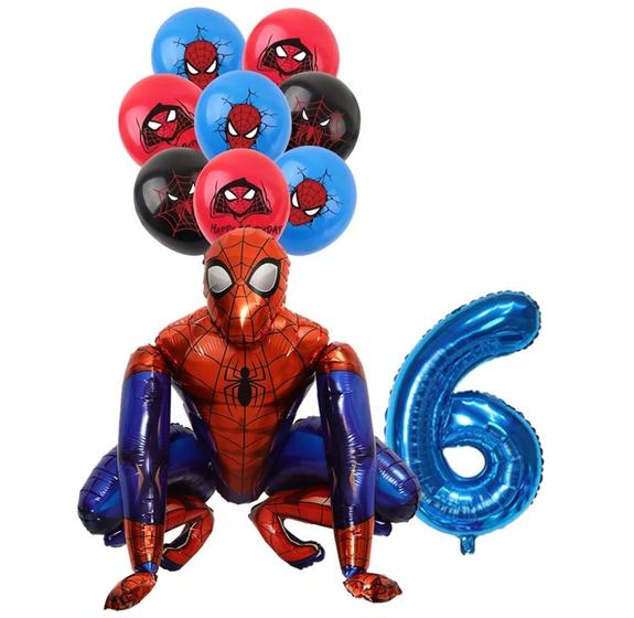 Imagem de Kit Balões Metalizado-Homem Aranha- Número Metalizado e Balões Personalizado Latex