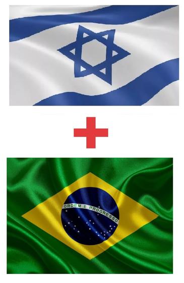 Imagem de Kit Bandeira De Israel + Bandeira Do Brasil (1,5m X 0,90cm)