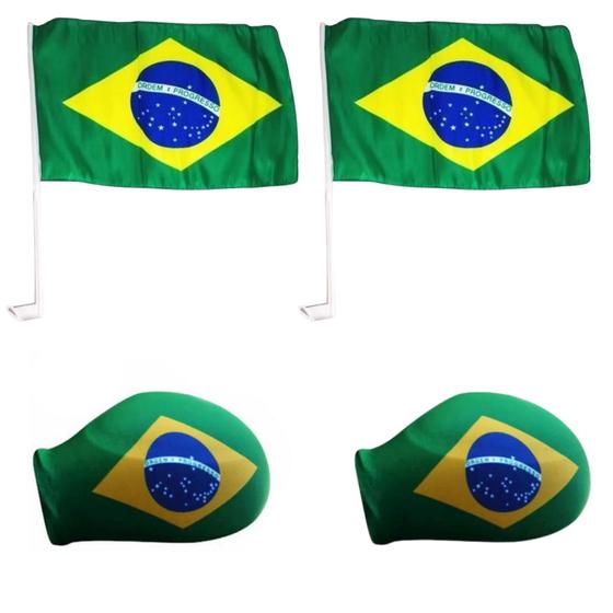 Imagem de Kit Bandeira para Carro Copa do Mundo 4 unid. - Brasil