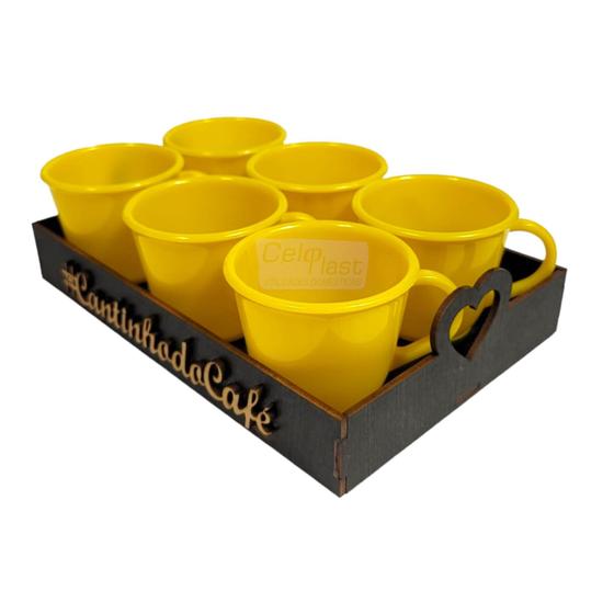 Imagem de Kit Bandeja c/6 Xícaras Cantinho do Café