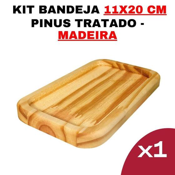 Imagem de Kit Bandeja de Madeira - Kit Tamanho Nº8 Cozinha - Madeira Maciça - Jogo de Cozinha - Peça Organizadora - Suporte em Pinus