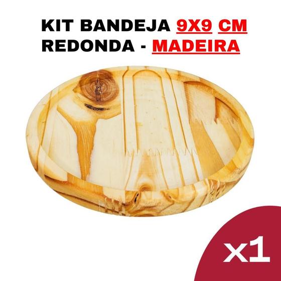 Imagem de Kit Bandeja de Madeira Pinus 9,3cm x 9,3cm - Modelo Circular - Circular-Design-Elegante-Decoração-Rústica-Sustentável