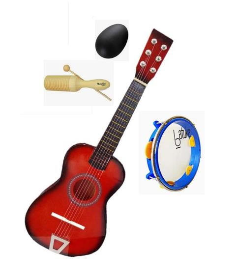 Imagem de Kit Bandinha Musical p/ musicalização Infantil c/ 4 itens