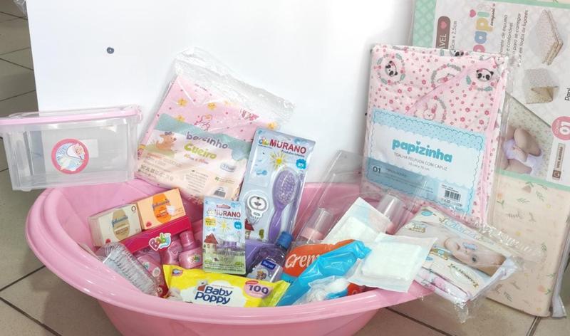 Imagem de kit banheira + 20 produtos para enxoval do bebê