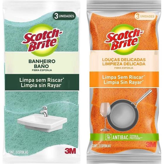 Imagem de Kit Banheiro e Cozinha Limpa SCOTCH Brite 6 Esponjas