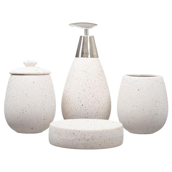 Kit Banheiro Lavabo Conjunto Porta Algodão Saboneteira Menor preço em Kit Banheiro Lavabo Conjunto Porta Algodão Saboneteira