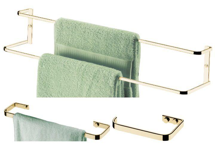 Imagem de Kit banheiro lavabo dourado 03 peças Future porta toalha duplo 60cm,toalheiro rosto 30 cm e papeleira 