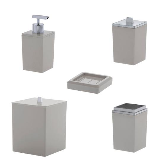 Kit Banheiro Lavabo Quadratta 05 Peças Menor preço em Kit Banheiro Lavabo Quadratta 05 Peças