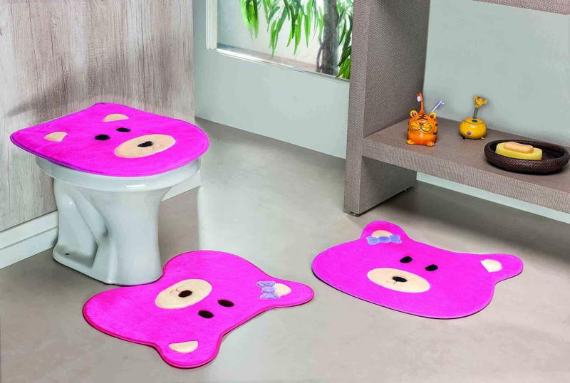 Imagem de Kit banheiro ursa 03 peças-pink