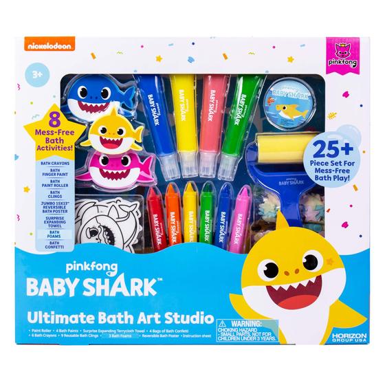 Imagem de Kit Banho Art Studio Baby Shark Ultimate - Com Toalha e Lápis de Cor