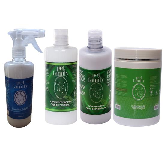 Imagem de kit banho cães Pet Family Oleo De Melaleuca +Abrilhantador