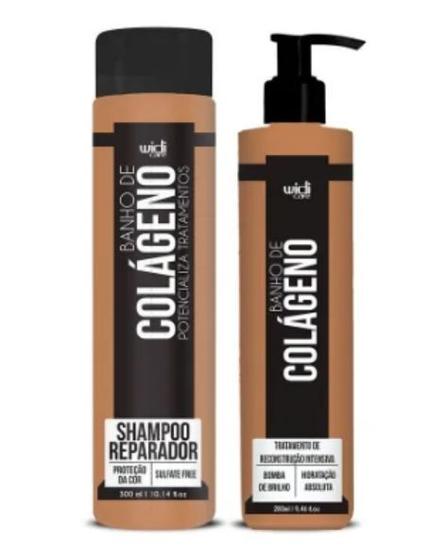 Imagem de Kit Banho De Colágeno Shampoo Reparador 300ml + Tratamento De Reconstrução 280ml Widi Care