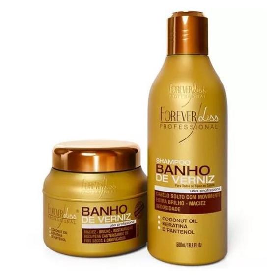 Imagem de Kit Banho de Verniz Forever Liss - Shampoo + Máscara 300ml