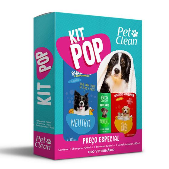 Kit Banho Shampoo Condicionador Perfume Para Cães Pet Clean Menor preço em Kit Banho Shampoo Condicionador Perfume Para Cães Pet Clean