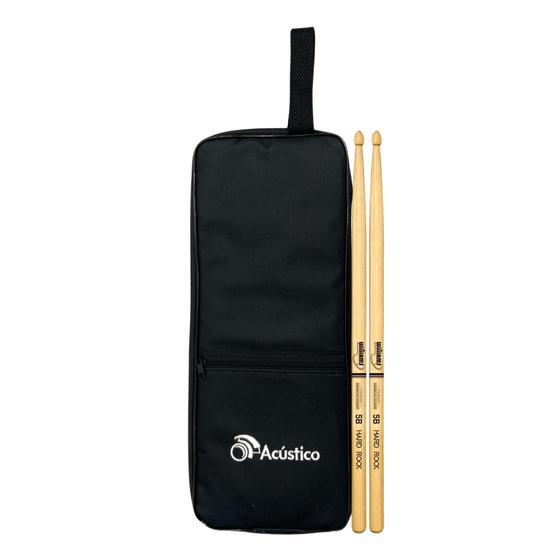 Imagem de Kit Baqueta 5B Hickory Williams Hard Rock Com Capa