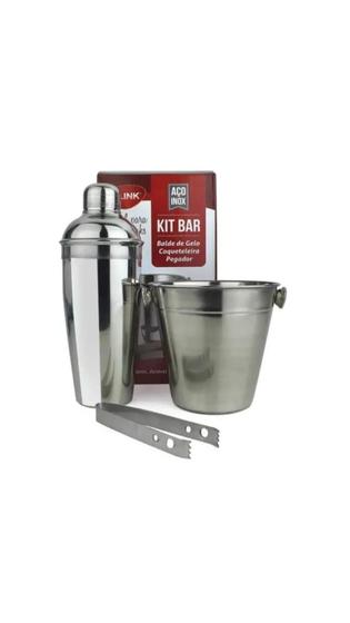 Imagem de Kit Bar 3 Pçs/ Inox Coqueteleira 750 Ml Balde E Pegador - Cl