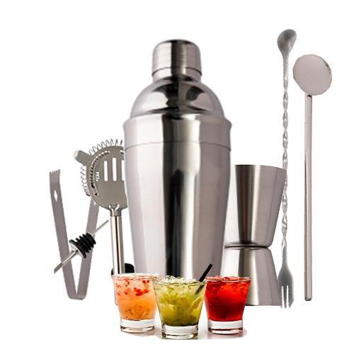 Kit bar 8 Pcs Inox Capirinha Drink Balde Coqueteleira Colher CLINK