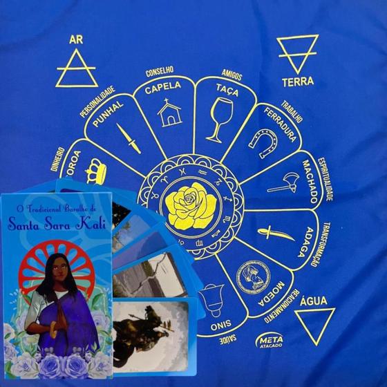 Imagem de Kit Baralho Santa Sara 36 cartas + Toalha Santa Sara