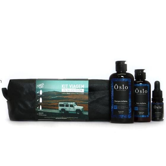 Imagem de Kit Barba Com Necessaire, Shampoo, Balm E Óleo Öslo - Viking