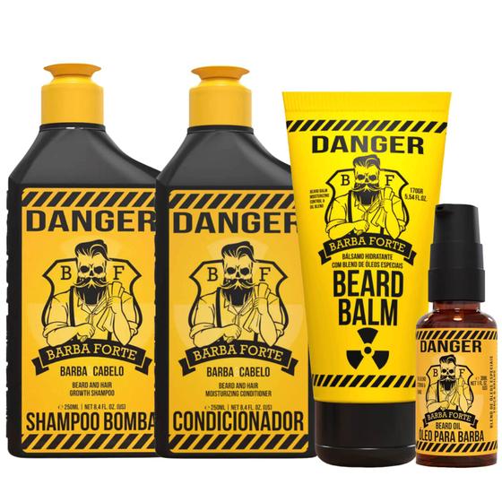 Imagem de Kit Barba Forte Shampoo + Condicionador + Beard Bálsamo + Oleo Danger 30ml