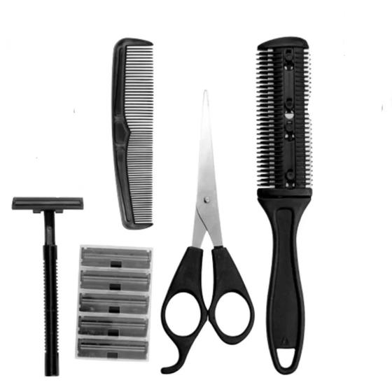 Imagem de Kit Barbeador Aparelho De Barbear Manual Uso Pessoal Gilete