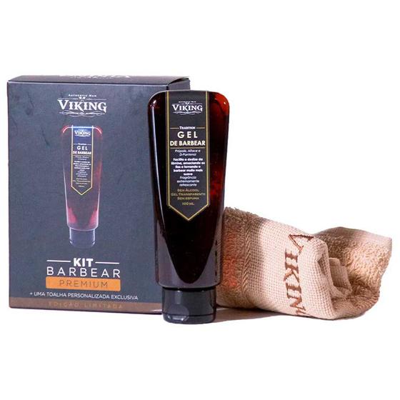 Imagem de Kit Barbear Premium: Gel de Barbear 100mL + Toalha Tradition Viking
