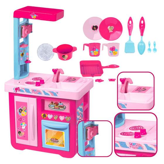 Imagem de Kit Barbie Cozinha Completa Presente Utensilios de Luxo