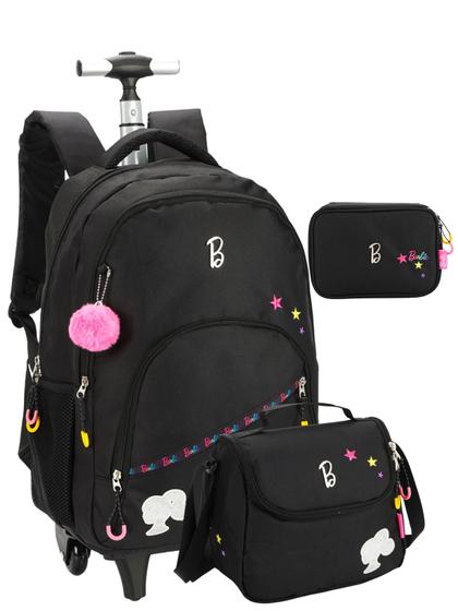 Imagem de Kit Barbie Mochila de Costas e Rodas + Lancheira + Estojo PT