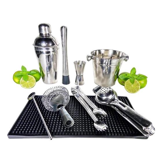 Imagem de Kit Barman Profissional Coqueteleira 500 Ml Acessórios Inox