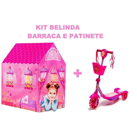 Imagem de Kit Barraca Rosa Com Patinete Belinda Para Crianças