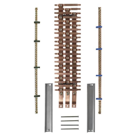 Imagem de Kit barramento bifásico p/44 disj din 225A+Geral Sep