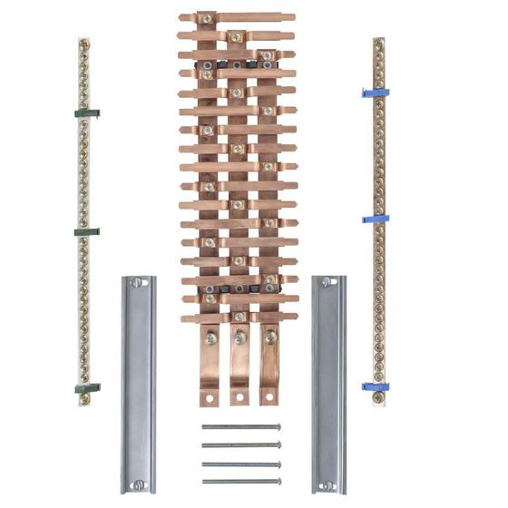 Imagem de Kit barramento trifásico p/34 disj din 225A+Geral Sep