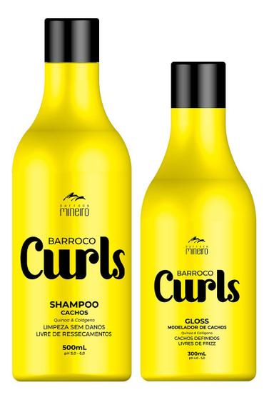 Imagem de Kit Barroco Mineiro Curls Shampoo 500ml + Gloss Modelador