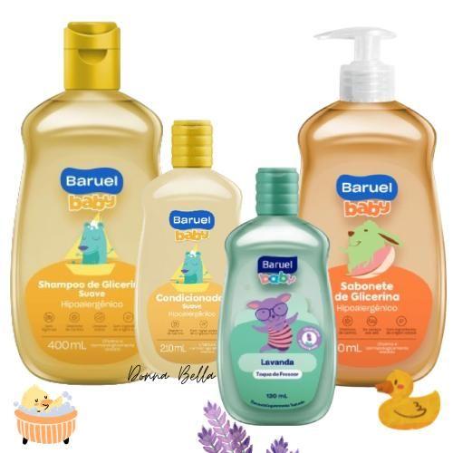 Imagem de Kit Baruel Infantil Bebê - Shampoo Condicionador  Sabonete liquido e Colônia