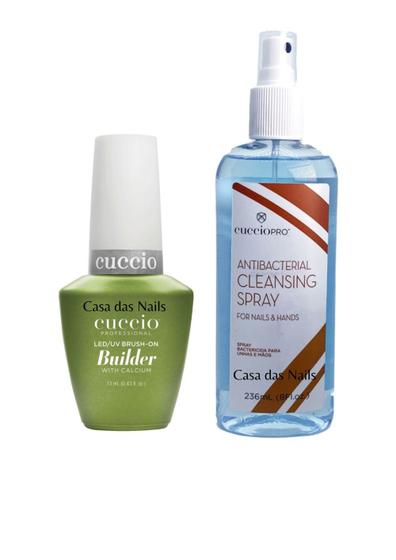 Imagem de Kit Base Brush-on Builder Calcium Cuccio - 13ml + Cleansing Sany Spray 236 ml