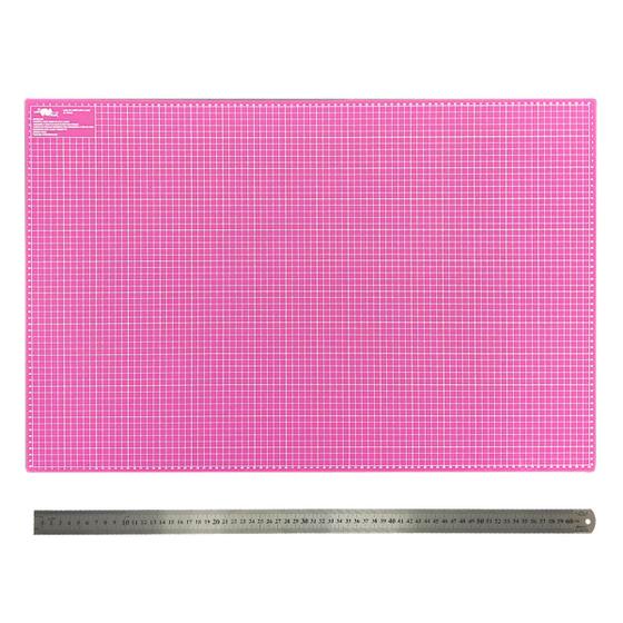 Imagem de Kit Base de Corte Placa de Mesa Pequena A3 45x30 Para Cortar Papel Tecido Patchwork com Régua 30cm