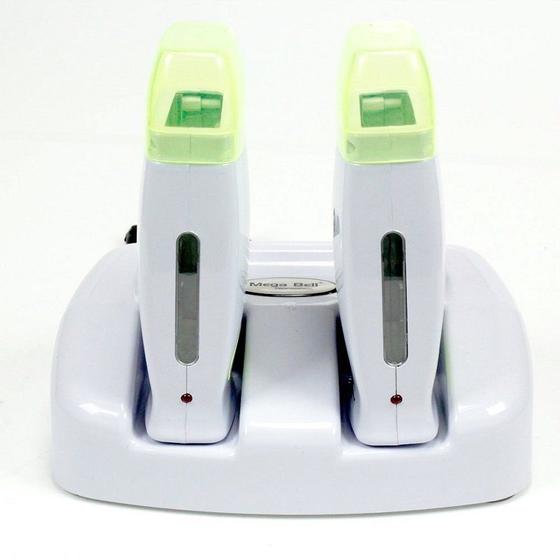 Imagem de Kit Base Dupla Com 2 Aquecedores de cera Roll-on - Branca Com Verde Limão