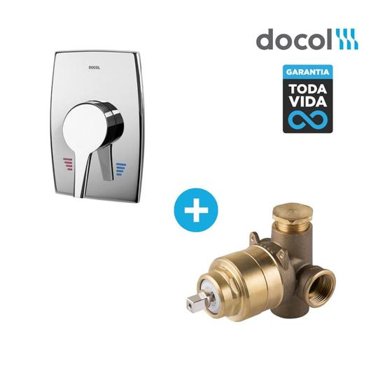 Imagem de Kit Base Misturador para Chuveiro e Acabamento Monocomando Nexus 3/4' Docol