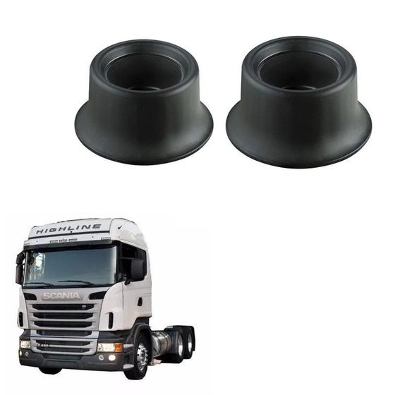 Imagem de Kit Base Mola Pneumatica Terceiro Eixo Scania S6 Nylon