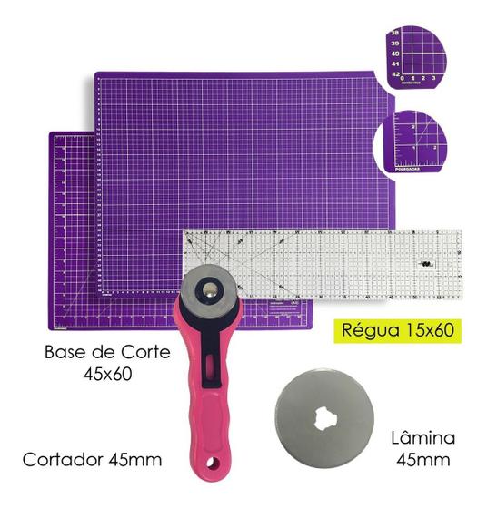 Imagem de Kit Base Para Corte A2 Placa para Cortar 60x45 Cortador Circular 45mm + Disco Regua 15x60