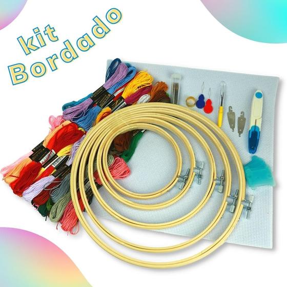 Kit Bastidores Completo Para Bordado E Ponto Cruz - Nybc Imagem de Kit Bastidores Completo Para Bordado E Ponto Cruz - Nybc