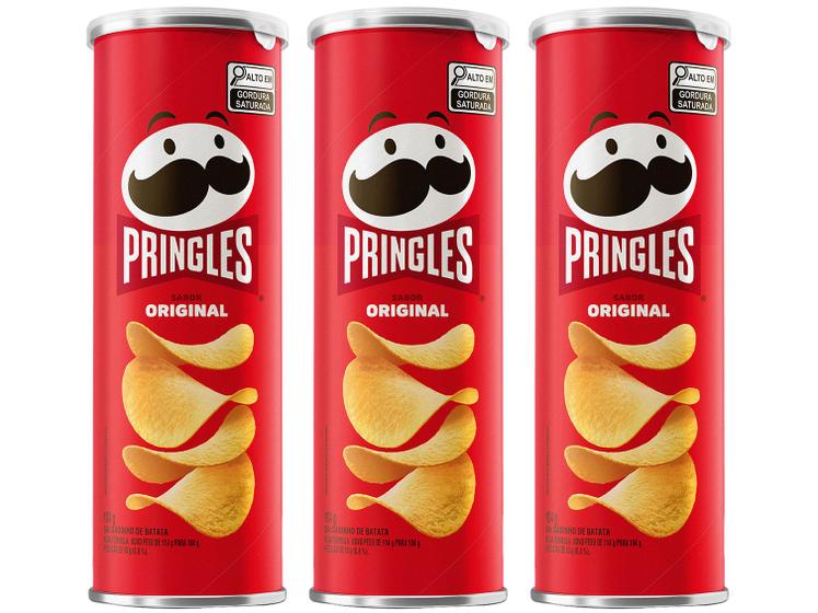 Kit Batata Pringles Original 104g 3 Unidades Imagem de Kit Batata Pringles Original 104g 3 Unidades