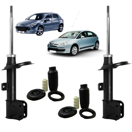 Imagem de Kit Batente + 02 Amortecedor Dianteiro Kayaba Citroen C4 2007 A 2014