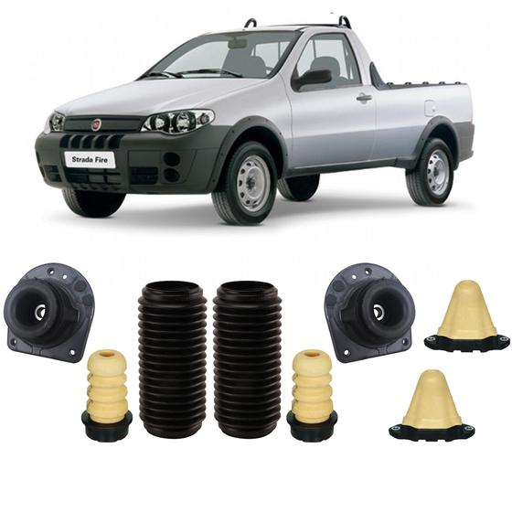 Imagem de Kit Batente Coifa Dianteiro Traseiro Fiat Strada 1998 A 2019