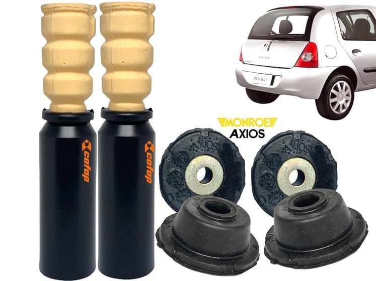 Imagem de Kit Batente do Amortecedor Traseiro Clio hatch/Sedan + 4 Buchas Superior p/2 Lados COFAP / AXIOS