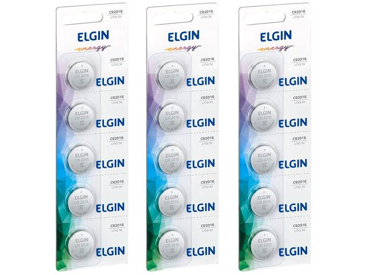 Kit Bateria 3V Lithium Elgin CR2016 15 Unidades Menor preço em Kit Bateria 3V Lithium Elgin CR2016 15 Unidades