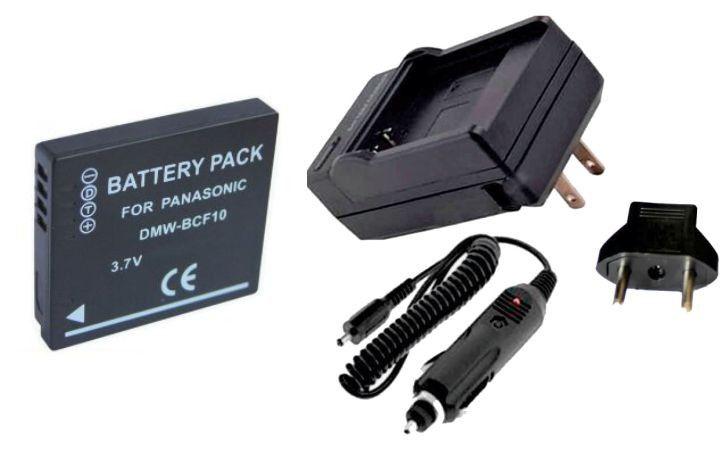 Imagem de Kit Bateria DMW-BCF10E + carregador para Panasonic DMC-F3, DMC-FP8, DMC-FS4, DMC-FX40, DMC-TS2