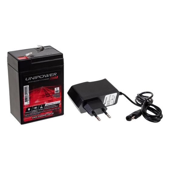 Kit bateria e carregador para moto elétrica 6v 4,5ah + 6v 900mah Menor preço em Kit bateria e carregador para moto elétrica 6v 4,5ah + 6v 900mah