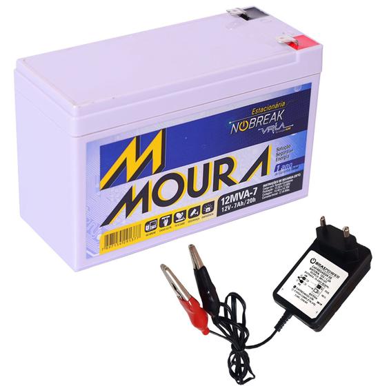 Kit Bateria Moura Gel Selada 12V 7ah + Carregador Led 12V Menor preço em Kit Bateria Moura Gel Selada 12V 7ah + Carregador Led 12V