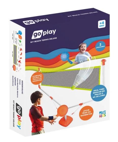 Imagem de Kit Beach Tennis com Rede Deluxe Go Play BR1792 - Multikids